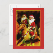 サンタクロースオン回転木馬 シーズンポストカード (正面/裏面)