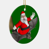 サンタクロースオン飛んでいるこうもり セラミックオーナメント (右)