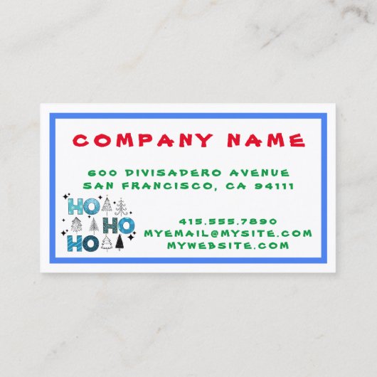 サンタクロースカスタマイズ 名刺 (裏面)