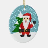 サンタクロースカスタムの家族の名前とクリスマス セラミックオーナメント (右)