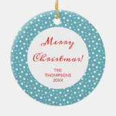 サンタクロースカスタムの家族の名前とクリスマス セラミックオーナメント (裏面)