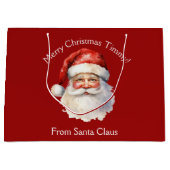 サンタクロースカスタムキッズクリスマスからクリスマス赤 ラージペーパーバッグ (正面)