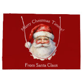 サンタクロースカスタムキッズクリスマスからクリスマス赤 ラージペーパーバッグ (裏面)