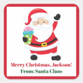 サンタクロースカスタムキッズクリスマスプレゼントから スクエアシール (正面)