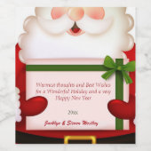 サンタクロースカスタムクリスマス ワインラベル (シングルラベル)