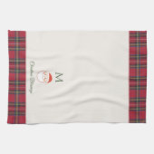サンタクロースカスタムモノグラムクリスマス キッチンタオル (横)