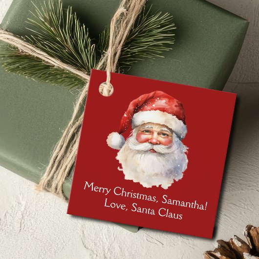 サンタクロースカスタムレッドキッズクリスマスパーティー フェイバータグ