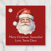 サンタクロースカスタムレッドキッズクリスマスパーティー フェイバータグ (正面)