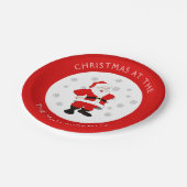 サンタクロースカスタム文字レッド縁ど紙プレート ペーパープレート (アングル)