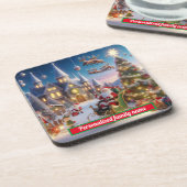 サンタクロースカラフルクリスマス コースター (左側)