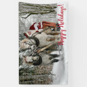 サンタクロースキャリッジクリスマスホリデー 横断幕 (縦)