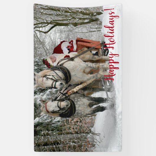 サンタクロースキャリッジクリスマスホリデー 横断幕 (縦)