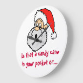 サンタクロースキャンディーの甘しょポケットジョーク ラージ壁時計 (傾斜)