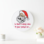 サンタクロースキャンディーの甘しょポケットジョーク ラージ壁時計 (ホーム)