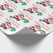 サンタクロースキャンディーキーン孫クリスマス ラッピングペーパー (角)