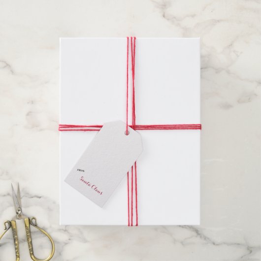 サンタクロースクラシックのクリスマスポインセチア ギフトタグ (より糸付き)