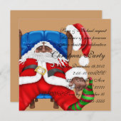 サンタクロースクリスマスの招待状 招待状 (正面/裏面)