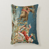 サンタクロースクリスマスアンティークスレイトインディア アクセントクッション (正面(垂直))