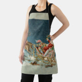 サンタクロースクリスマスアンティークスレイトインディア エプロン (インサイチュ)