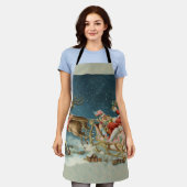 サンタクロースクリスマスアンティークスレイトインディア エプロン (着用した状態)