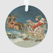 サンタクロースクリスマスアンティークスレイトインディア オーナメント (裏面)