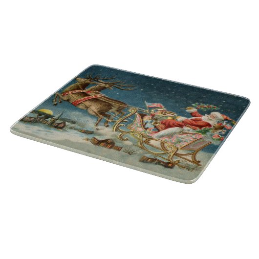 サンタクロースクリスマスアンティークスレイトインディア カッティングボード (角)