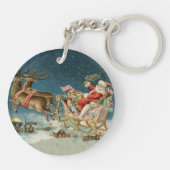 サンタクロースクリスマスアンティークスレイトインディア キーホルダー (裏面)
