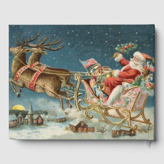 サンタクロースクリスマスアンティークスレイトインディア ゲストブック (裏面)