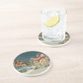 サンタクロースクリスマスアンティークスレイトインディア コースター (側面)