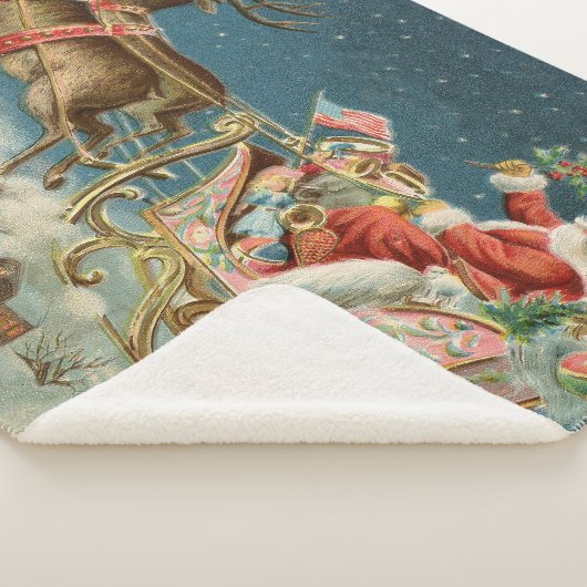 サンタクロースクリスマスアンティークスレイトインディア シェルパブランケット (3/4)