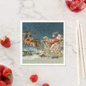 サンタクロースクリスマスアンティークスレイトインディア スタンダードカクテルナプキン (インサイチュ)