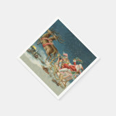 サンタクロースクリスマスアンティークスレイトインディア スタンダードカクテルナプキン (角)