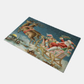 サンタクロースクリスマスアンティークスレイトインディア ドアマット (アングル)