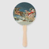 サンタクロースクリスマスアンティークスレイトインディア ハンドファン (正面)