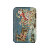 サンタクロースクリスマスアンティークスレイトインディア バスマット (正面縦)