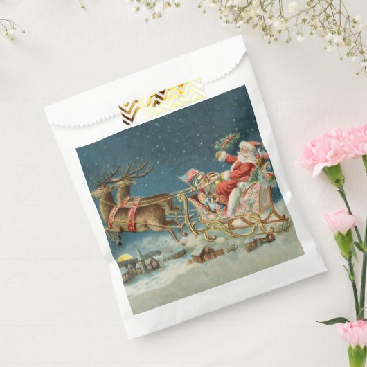 サンタクロースクリスマスアンティークスレイトインディア フェイバーバッグ (封をした状態)