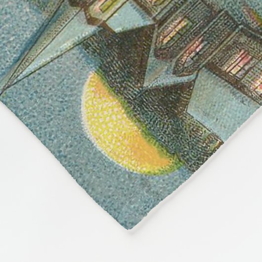 サンタクロースクリスマスアンティークスレイトインディア フリースブランケット (角)