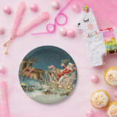 サンタクロースクリスマスアンティークスレイトインディア ペーパープレート (パーティー)