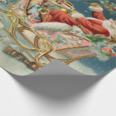 サンタクロースクリスマスアンティークスレイトインディア ラッピングペーパー (角)