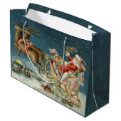 サンタクロースクリスマスアンティークスレイトインディア ラージペーパーバッグ (裏面アングル)