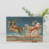 サンタクロースクリスマスアンティークスレイトインディア 招待状 (スタンド正面)