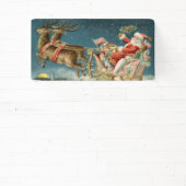 サンタクロースクリスマスアンティークスレイトインディア 横断幕 (インサイチュ)