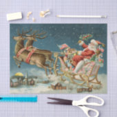 サンタクロースクリスマスアンティークスレイトインディア 薄葉紙 (クラフト)