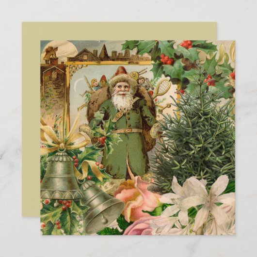 サンタクロースクリスマスアンティークビューティフルアート (正面/裏面)
