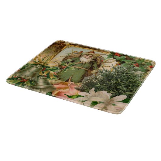 サンタクロースクリスマスアンティークビューティフルアート カッティングボード (角)