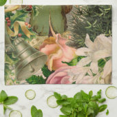 サンタクロースクリスマスアンティークビューティフルアート キッチンタオル (折り畳み)