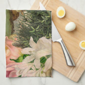 サンタクロースクリスマスアンティークビューティフルアート キッチンタオル (四つ折り)