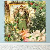 サンタクロースクリスマスアンティークビューティフルアート キャンバスプリント (インサイチュ (ウッドフロア))