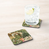 サンタクロースクリスマスアンティークビューティフルアート コースター (右側)