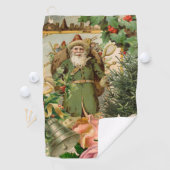 サンタクロースクリスマスアンティークビューティフルアート ゴルフタオル (インサイチュ)